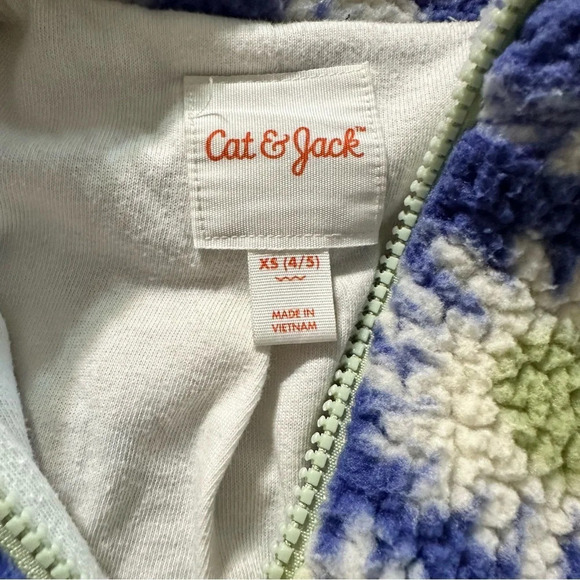 Cat & Jack Girls XS floral sherpa jacket - Picture 3 of 3